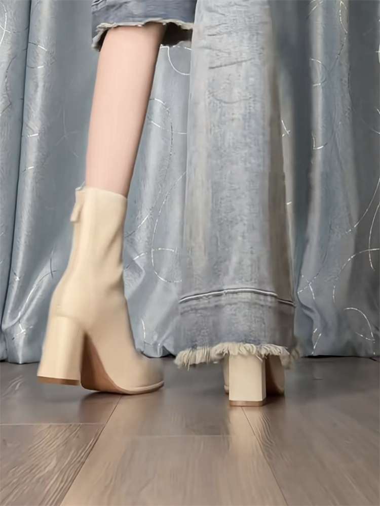 ハイヒール すっきりシンプルストレッチブーツ