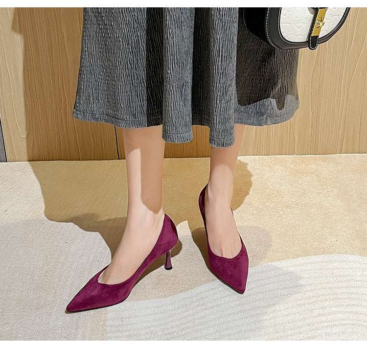 ハイヒール シンプル細見えパンプス