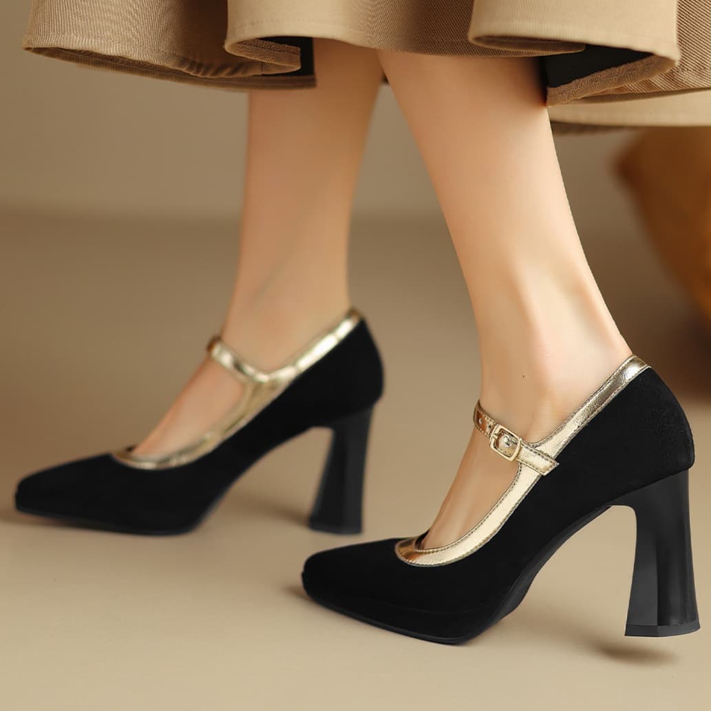 ハイヒール クラシカルストラップパンプス