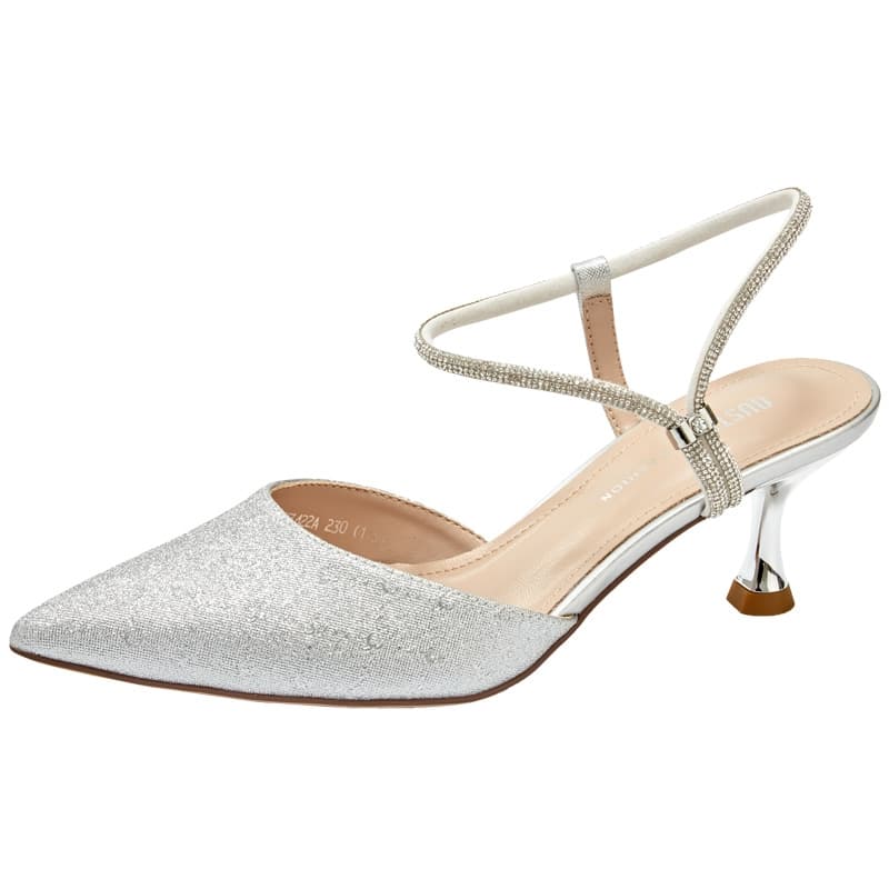 ハイヒール 華やか輝きストラップパンプス