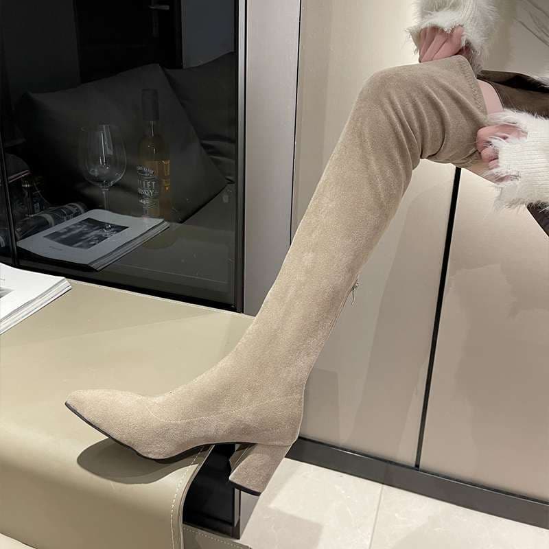 ハイヒール すらっと美脚ストレッチロングブーツ