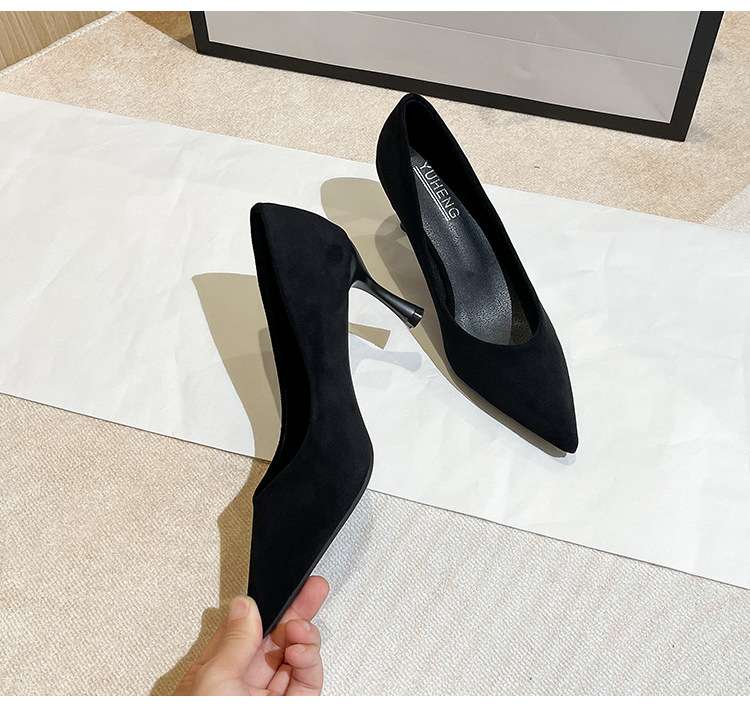 ハイヒール シンプル細見えパンプス