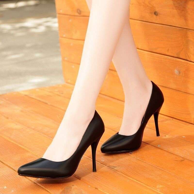 ハイヒール 美脚魅せシンプルパンプス