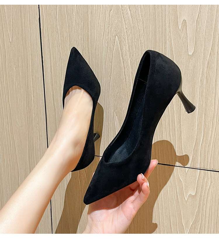 ハイヒール シンプル細見えパンプス